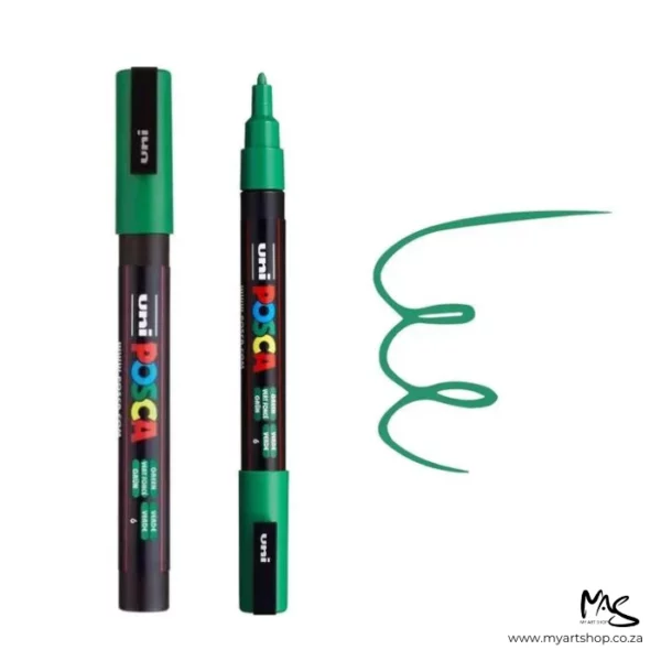 Green Posca Marker Fine Tip 3M