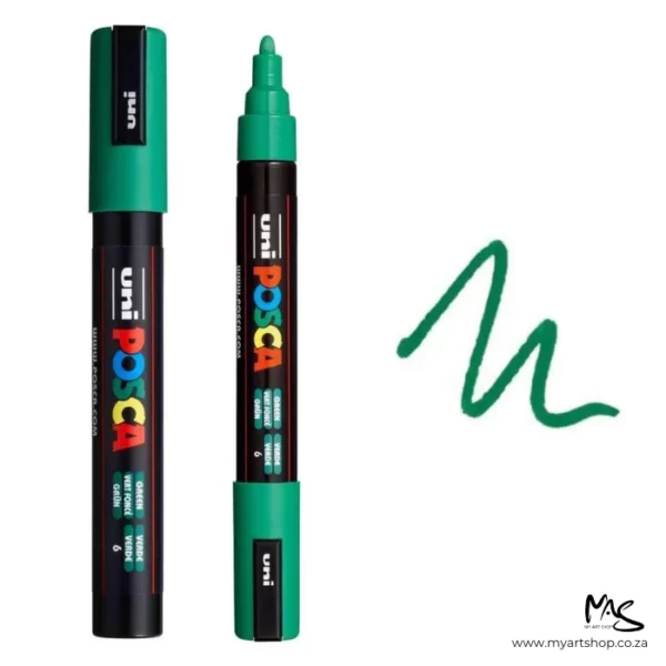 Green Posca Marker Medium Tip 5M