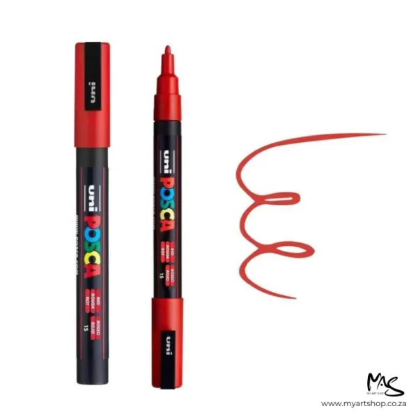 Red Posca Marker Fine Tip 3M