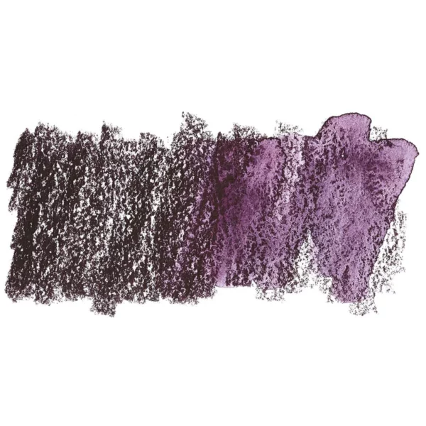 A swatch of a Dusky Purple Derwent Inktense Colour Pencil can be seen horizontally, across the center of the frame. On a white background.