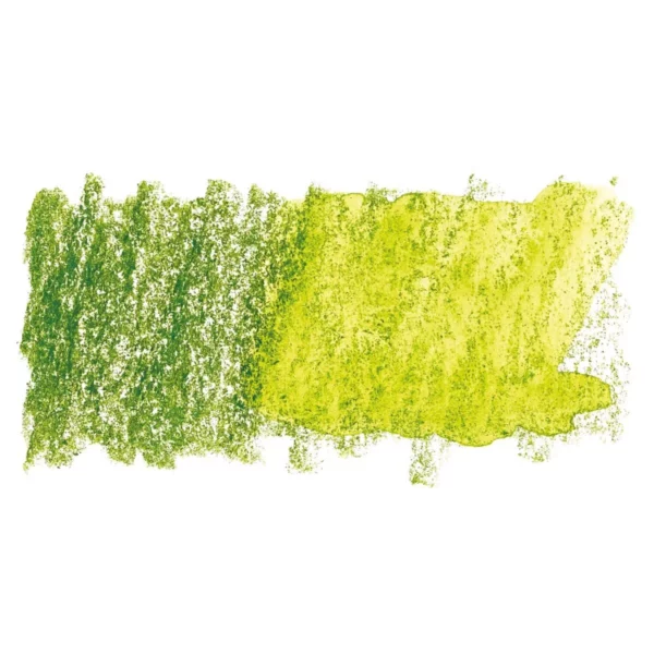 A swatch of a Fern Derwent Inktense Colour Pencil can be seen horizontally, across the center of the frame. On a white background.