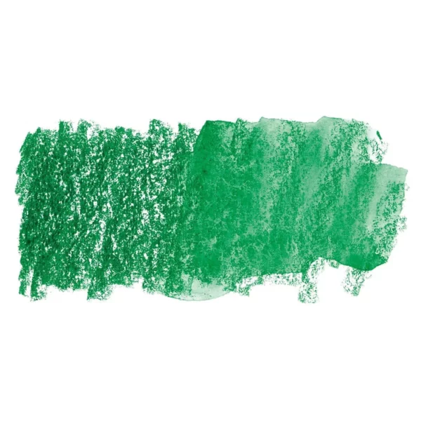 A swatch of a Field Green Derwent Inktense Colour Pencil can be seen horizontally, across the center of the frame. On a white background.