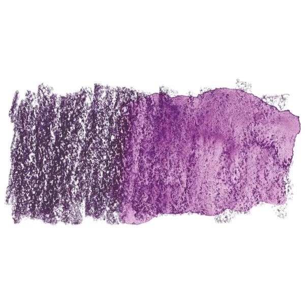 A swatch of a Mauve Derwent Inktense Colour Pencil can be seen horizontally, across the center of the frame. On a white background.