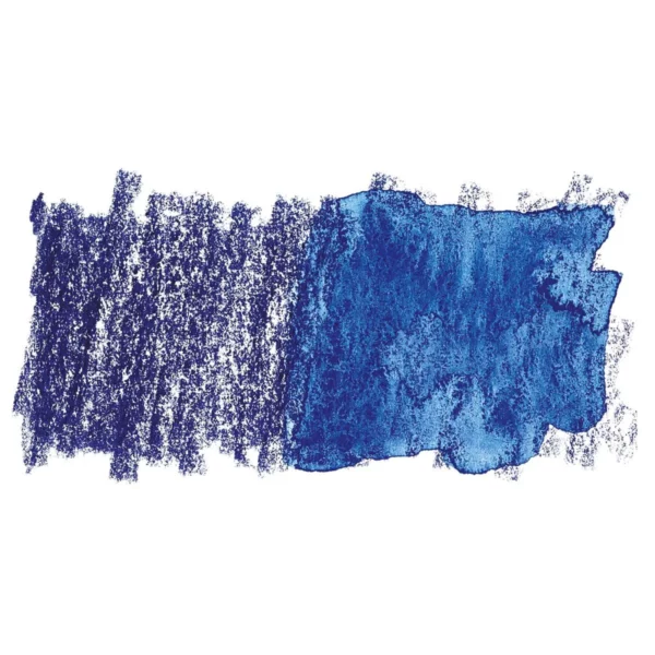 A swatch of a Peacock Blue Derwent Inktense Colour Pencil can be seen horizontally, across the center of the frame. On a white background.