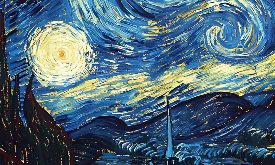 Van Gogh Oil Paint Brushing Through Brilliance